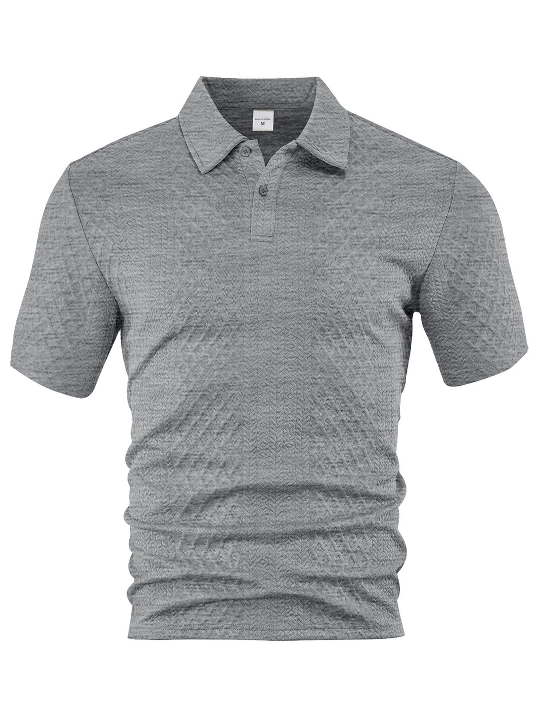 Men's textured jacquard polo shirt short sleeves slim fit with polo collar Mune Fashion