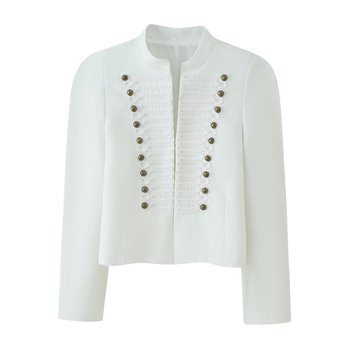 Women's short jacket in military style with decorative cords Mune Fashion