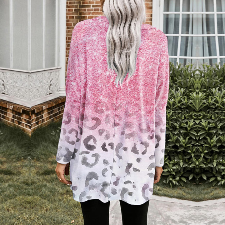 Women Oversize Longshirt-Tunic with Ombre Leopard Print and Side Pockets Mune Fashion