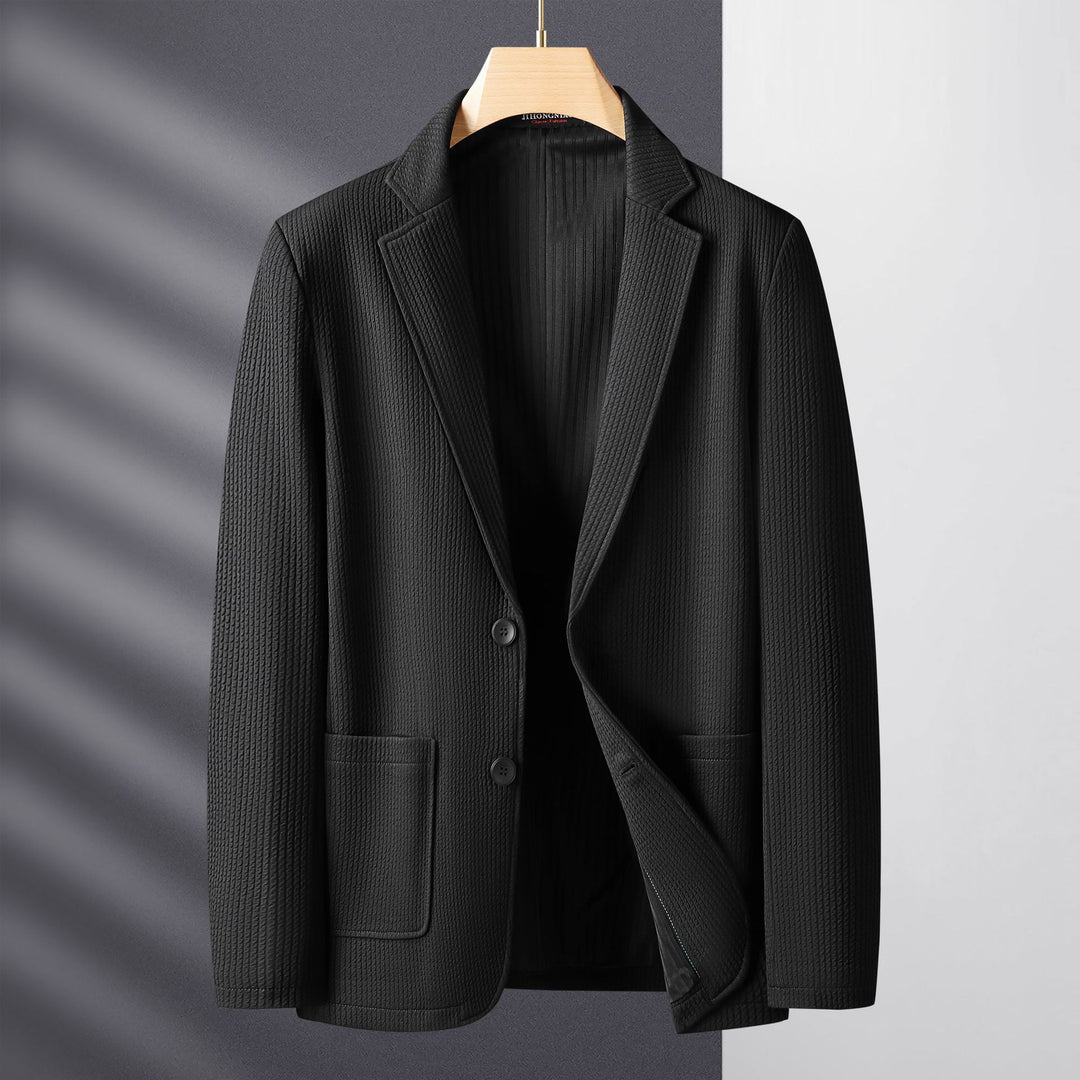 Men's structured blazer made of textured jersey with patch pockets Mune Fashion