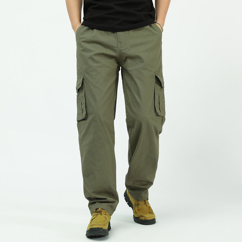 Men's Cotton Twill Cargo Pants in Relaxed Fit with Straight Leg and Large Flap Pocket Mune Fashion