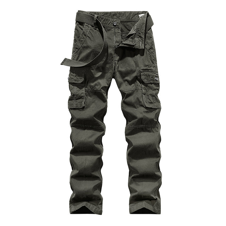 Men's Multifunctional Canvas Cargo Pants with Knee Pleats and Multiple Pockets Mune Fashion
