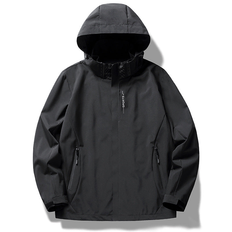 Men's wind and water-repellent softshell hooded jacket with concealed zipper placket Mune Fashion