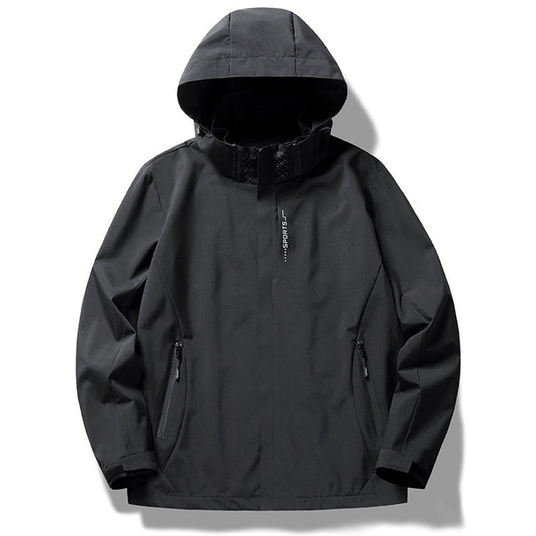 Men's wind and water-repellent softshell hooded jacket with concealed zipper placket Mune Fashion