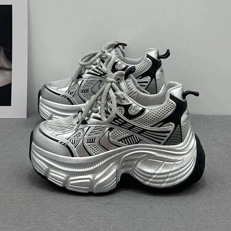 Women Sculptural Platform Sneakers with extravagant wedge sole Mune Fashion