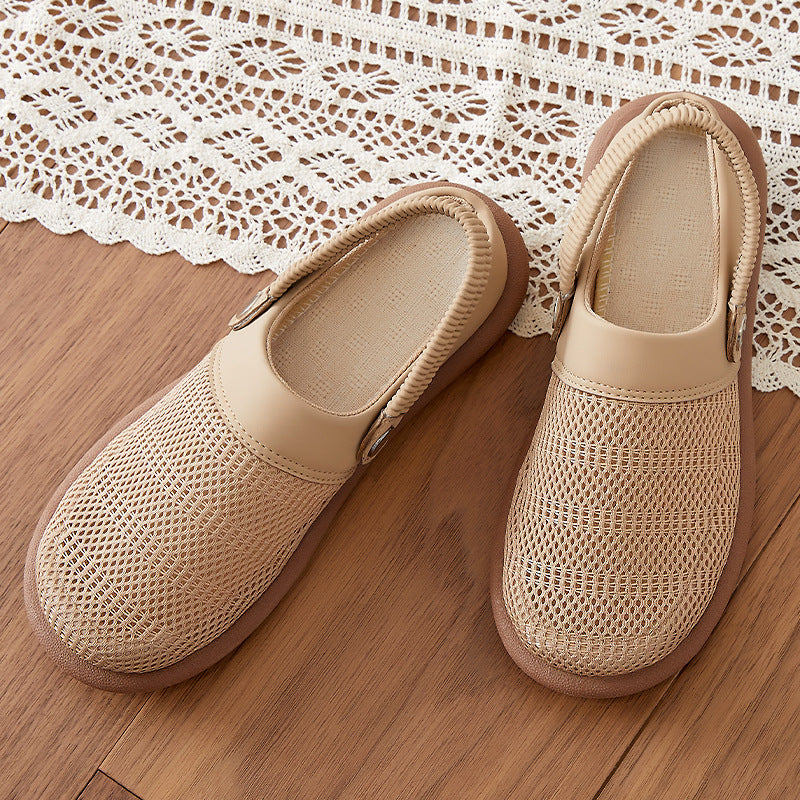 Women’s breathable mesh fabric clog slippers with elastic heel strap and cushioning EVA sole Mune Fashion