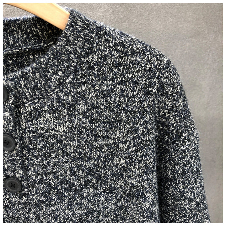 Men's Comfortable Ribbed Half-Button Sweater with Crew Neck and Casual Fit Mune Fashion