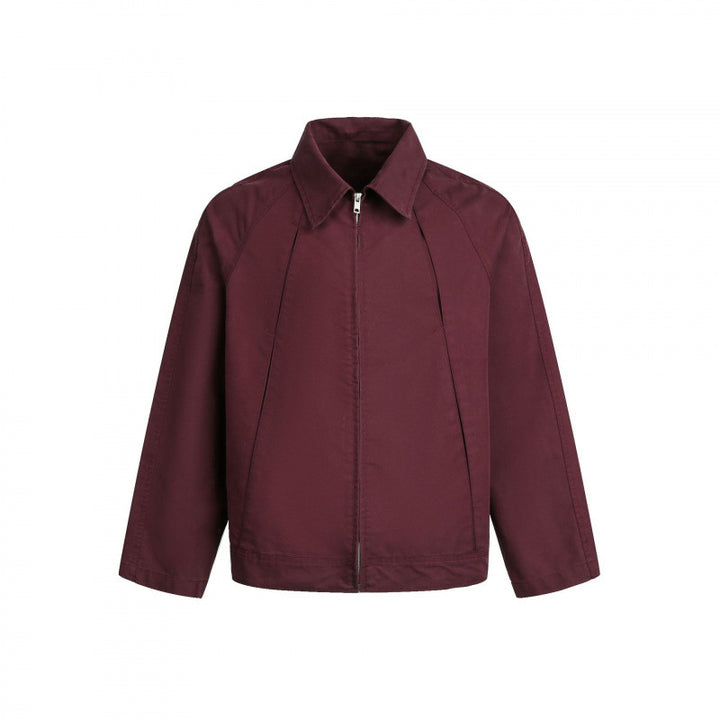 Men's Boxy Zip Jacket with Raglan Sleeves and Distinctive Seams Mune Fashion
