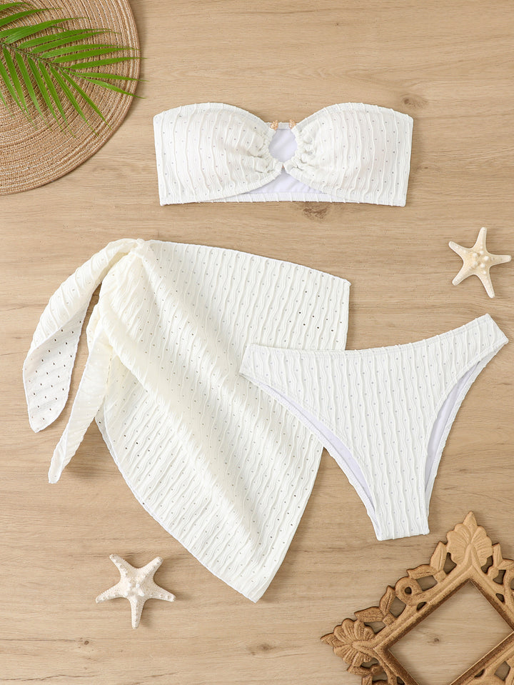 Women's bandeau bikini set with sophisticated wrap skirt and stylish details Mune Fashion