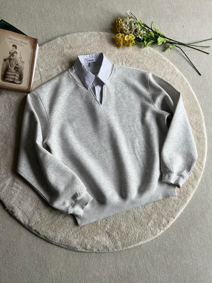 Men's fashionable oversized sweater with V-neck Mune Fashion