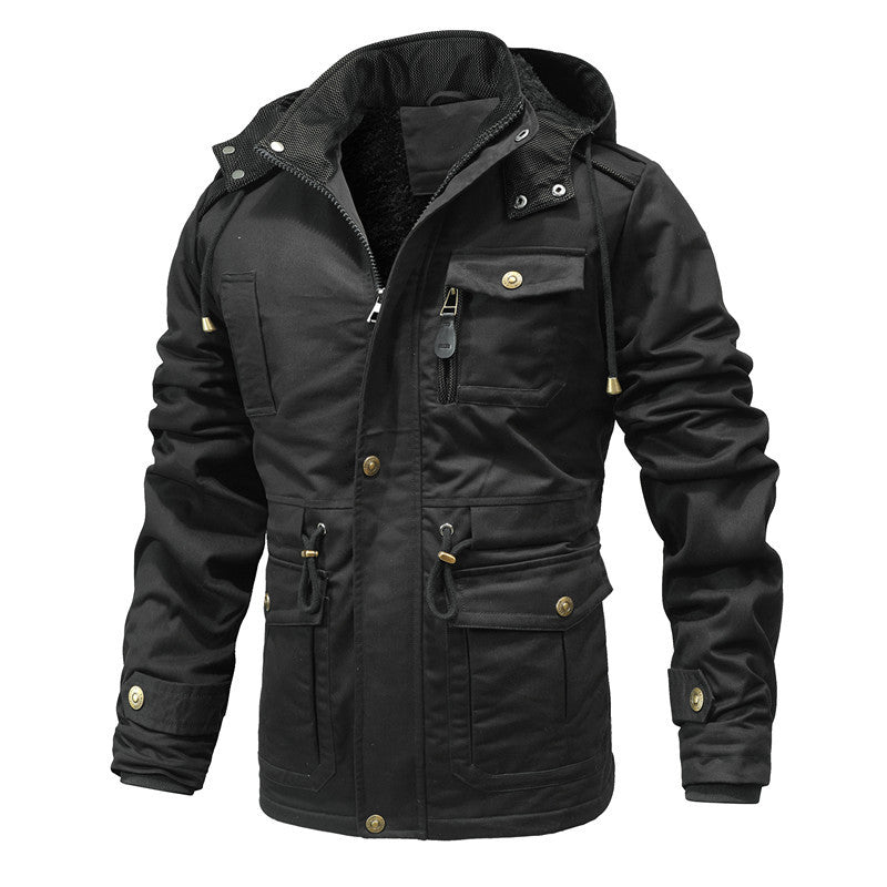 Men's Thermal Insulated Parka Jacket with Teddy Lining, Hood, and Multi-Functional Pockets Mune Fashion