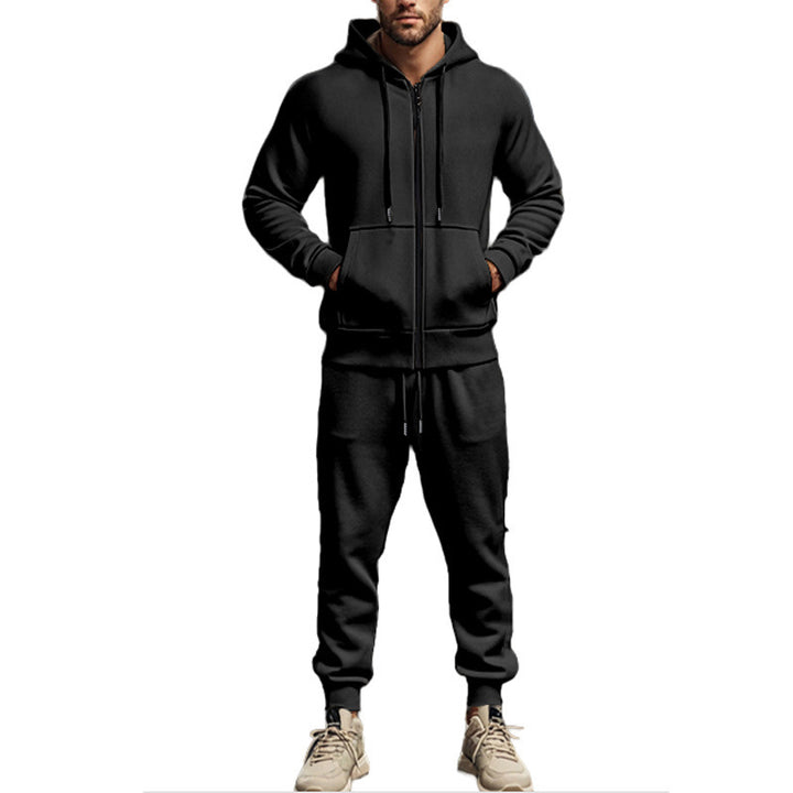 Men's Complete Sweatset with Zipper Hoodie and Tapered Jogging Pants Mune Fashion