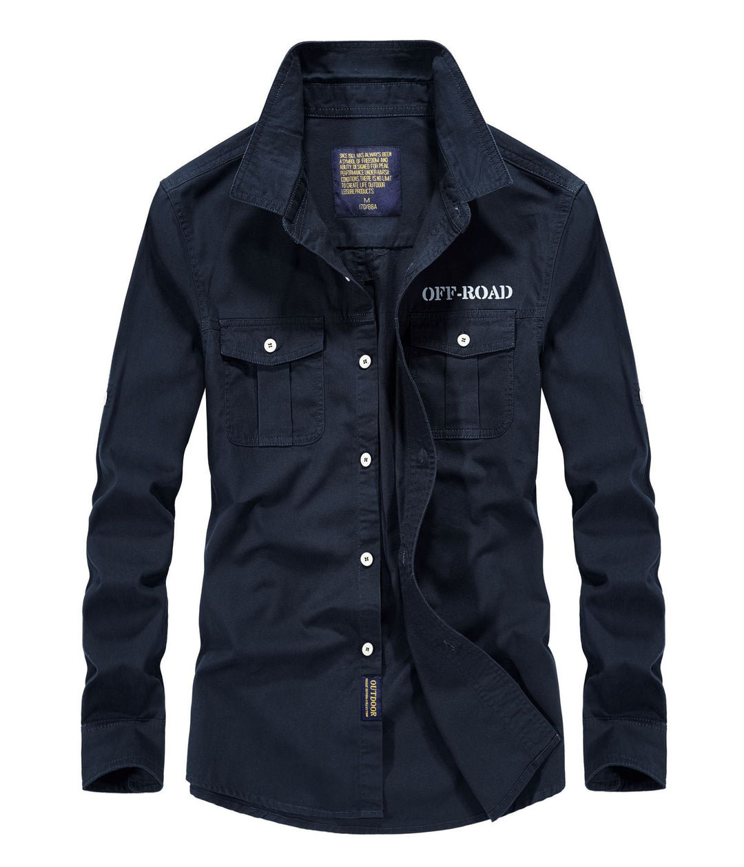 Men's Utility Field Shirt Jacket with Chest Flap Pockets, Roll-up Sleeves, and Sturdy Canvas Mune Fashion