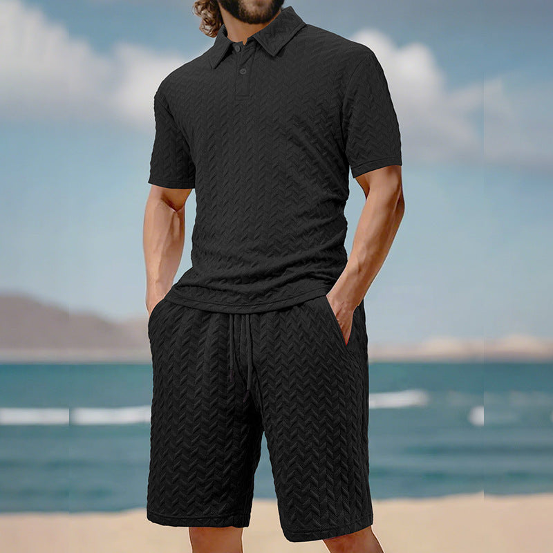 Men's structured polo set made of breathable cotton blend Mune Fashion