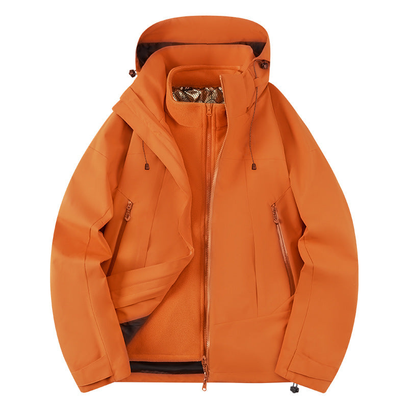 Men's two-layer softshell outdoor jacket with removable fleece inner layer, wind and water repellent Mune Fashion