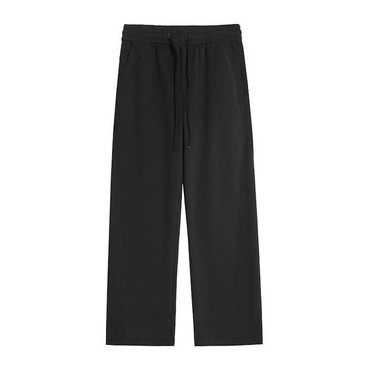 Men's loose-fitting tech leisure pants with elastic waistband, drawstring & crease Mune Fashion
