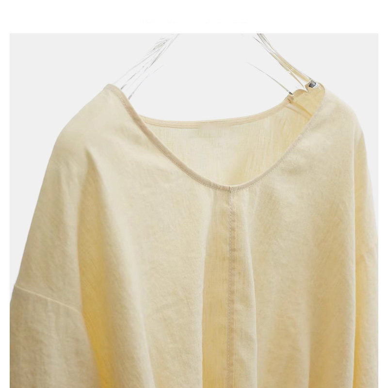 Women Airy and Comfortable Linen Blouse Mune Fashion