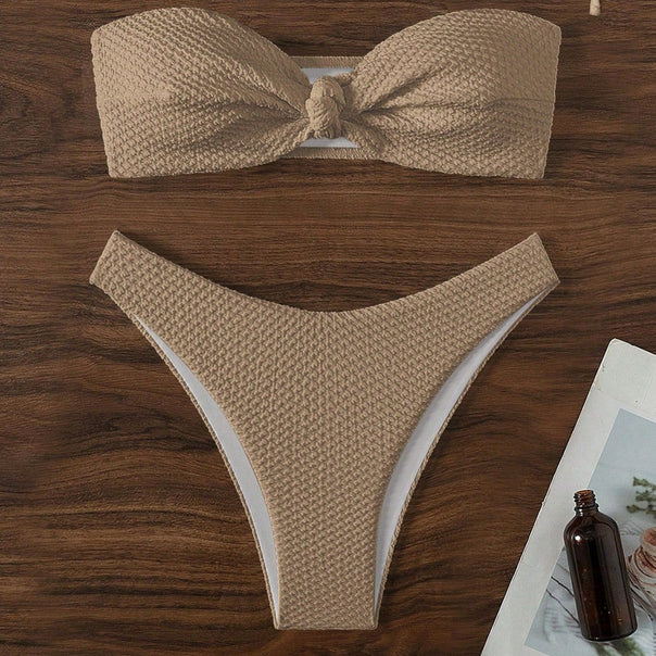 Women's bandeau bikini with textured material Mune Fashion