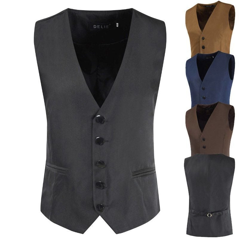 Men's Satin Tuxedo Vest with Tailored Fit, V-Neck and Elegant Button Placket Mune Fashion