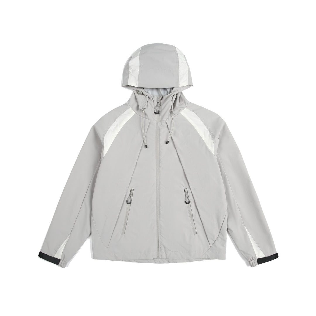 Unisex Lightweight Rain and Softshell Jacket with Hood, Adjustable Hem and Zipper Pockets Mune Fashion