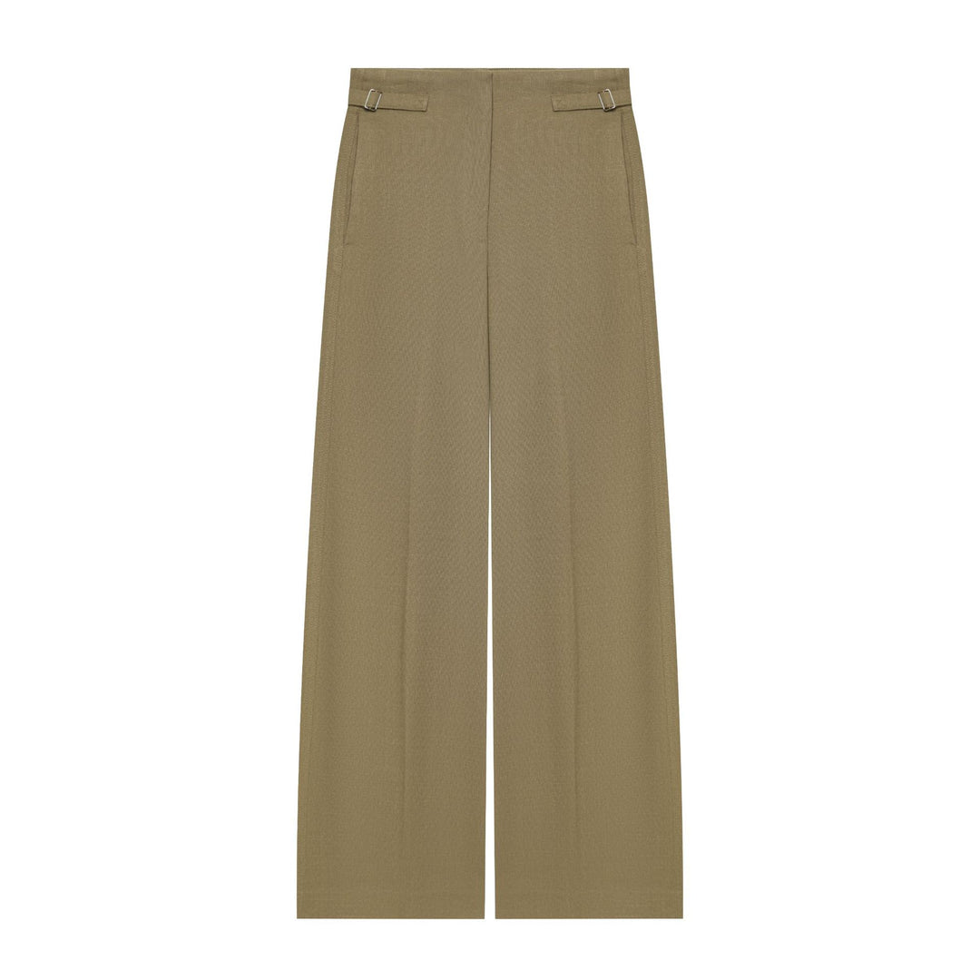 Women's High-Waisted Culotte Pants with Wide Leg and Decorative Waist Belt Mune Fashion