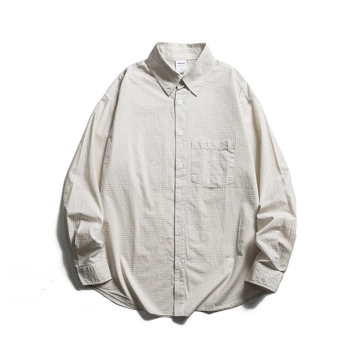 Unisex Loose Oversized Shirt with Pinstripes, Chest Pocket and Drop-Shoulder Mune Fashion