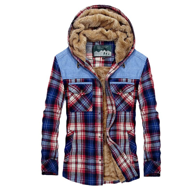 Men's flannel shirt jacket with teddy lining Mune Fashion