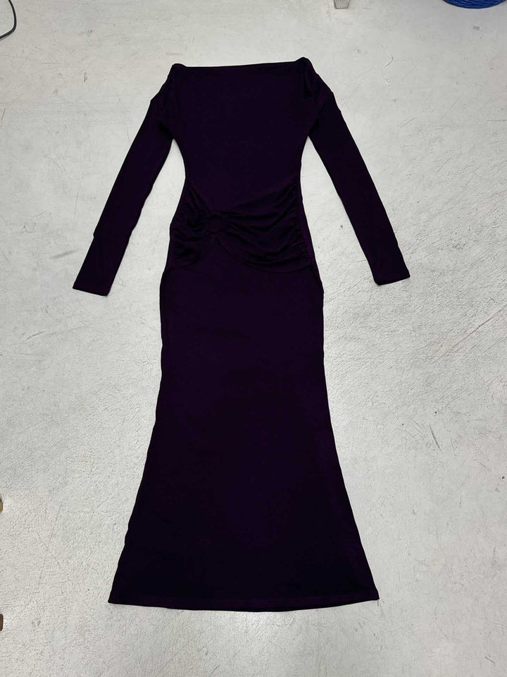 Women Off-Shoulder Maxi Dress with Tailored Wrap Look and Ruching Mune Fashion