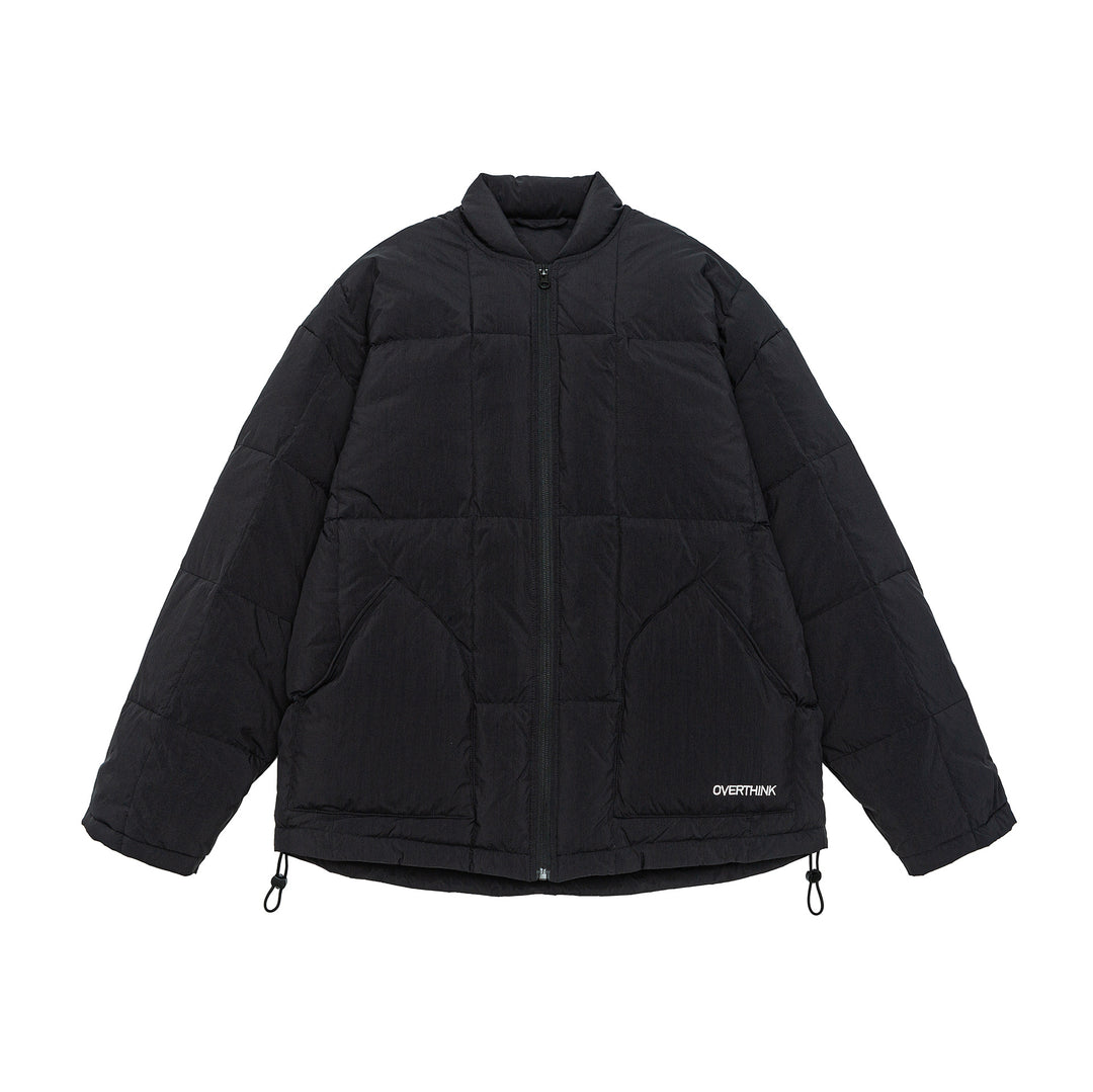 Men's Boxy quilted insulation jacket with stand-up collar, drawstring, and logo application Mune Fashion