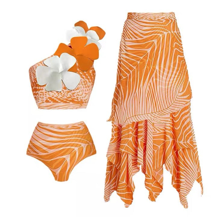 Women's swim outfit with asymmetric top and voluminous skirt Mune Fashion