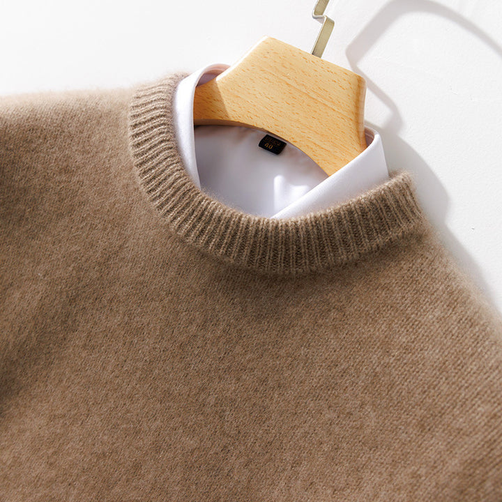 Men's Fine Stand Collar Pullover made of Cashmere Blend with Ribbed Cuffs and Slim Silhouette Mune Fashion
