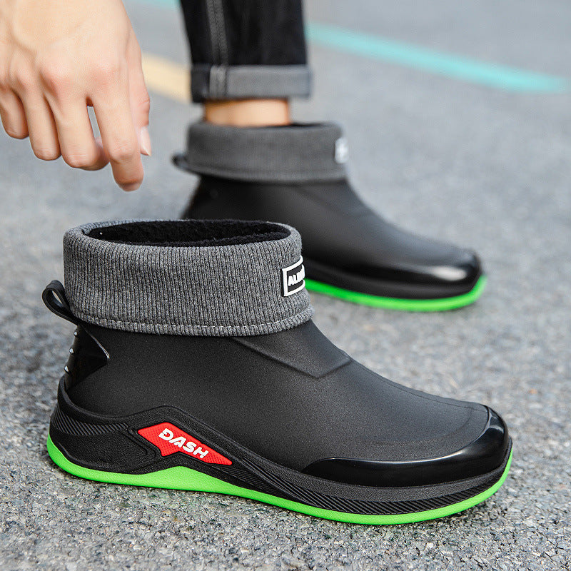 Men's waterproof insulated ankle boots with non-slip tread sole Mune Fashion