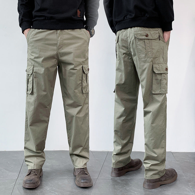 Men's Straight-Fit Cargo Pants with Multiple Pockets and Casual Fit Mune Fashion