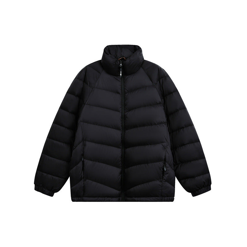 Unisex Short cut padded jacket in boxy fit with chevron quilting and high collar Mune Fashion