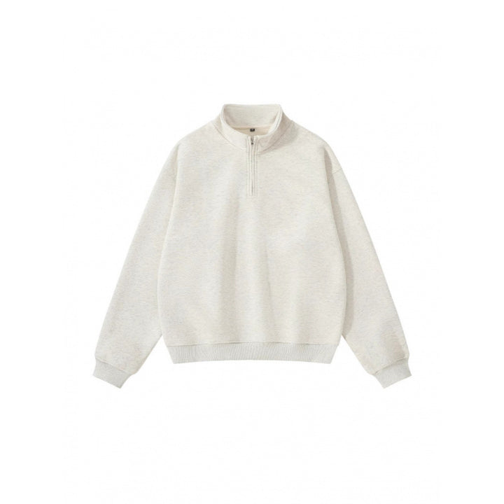 Unisex Oversize-Halfzip-Sweatshirt made of cotton blend with standing collar and ribbed cuffs Mune Fashion