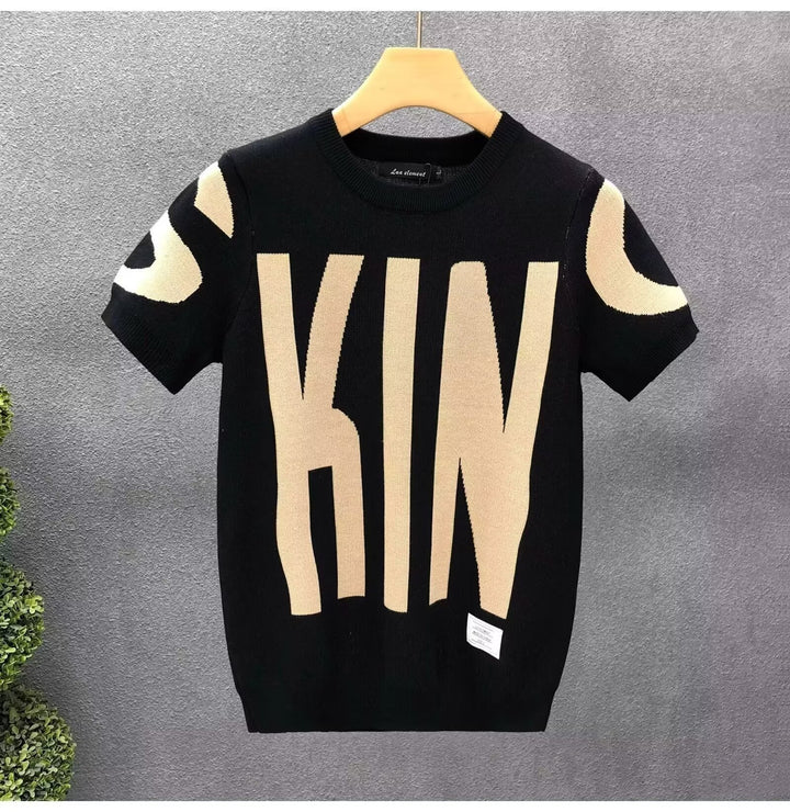 Men's knit shirt with oversized lettering Mune Fashion