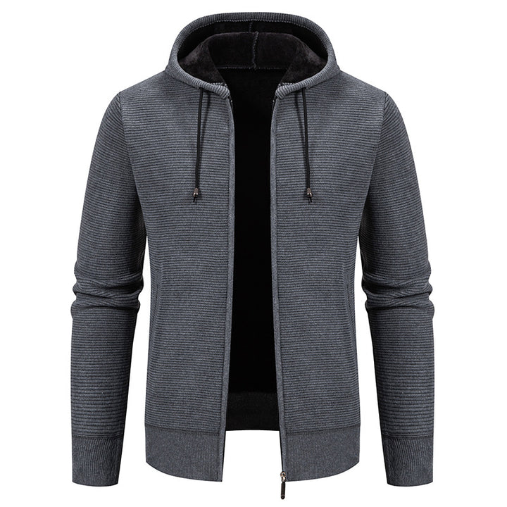 Men's structured zip-up cardigan with lined hood and soft teddy inner lining Mune Fashion