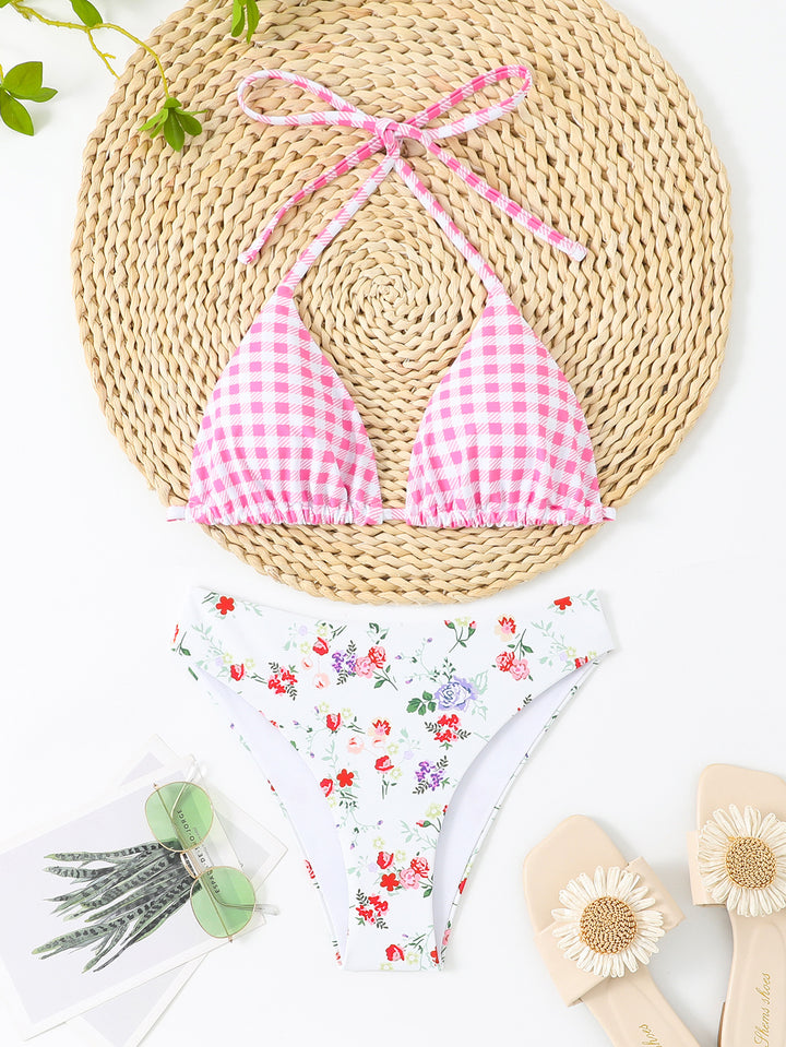 Women's Triangle Bikini Set with playful knot design and high-cut bottoms Mune Fashion