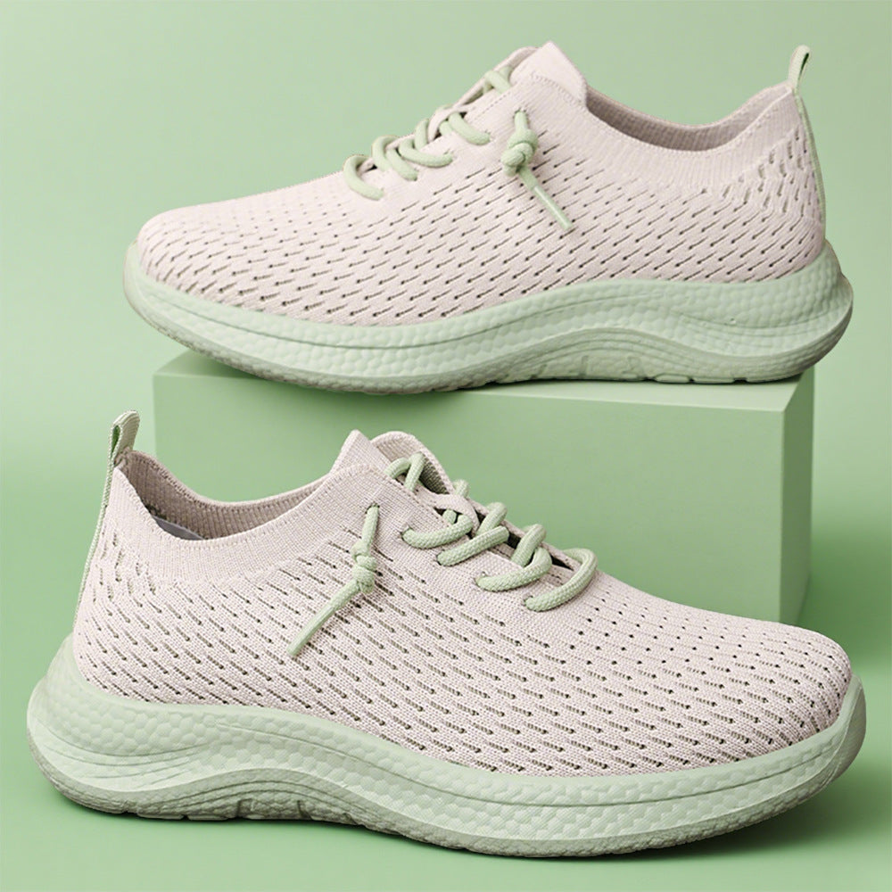 Men's breathable knit slip-on sneakers with sock-like shaft, asymmetrical decorative lacing, and cushioned Ortholite insole Mune Fashion
