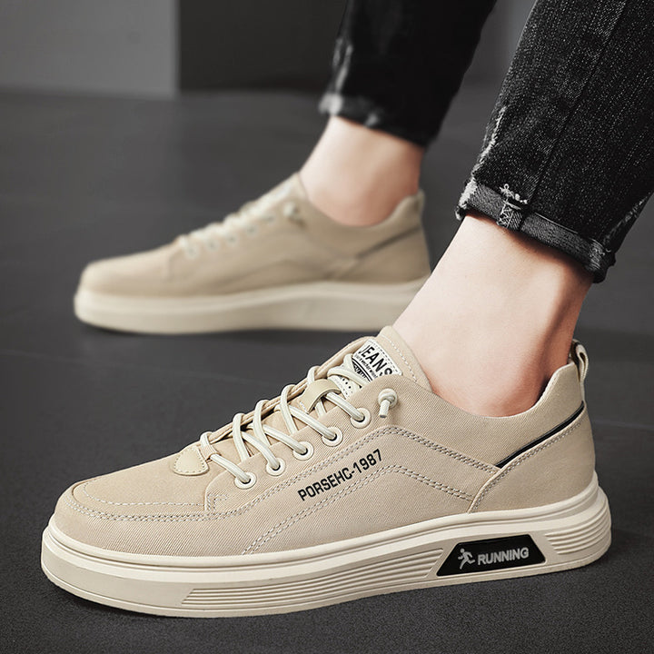 Unisex lightweight canvas sneakers with elevated platform sole and breathable textile upper Mune Fashion
