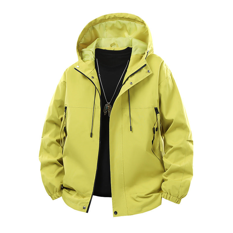 Men's modern wind- & water-repellent hooded jacket in boxy cut with adjustable hem and utility pockets Mune Fashion