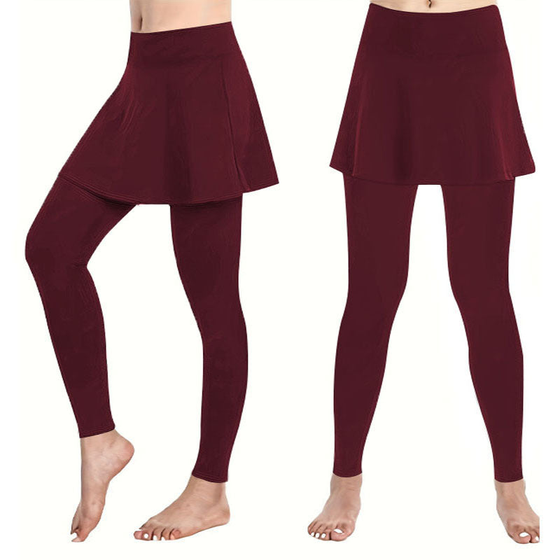 Women's high-waist leggings with integrated flared skirt and figure-flattering silhouette Mune Fashion