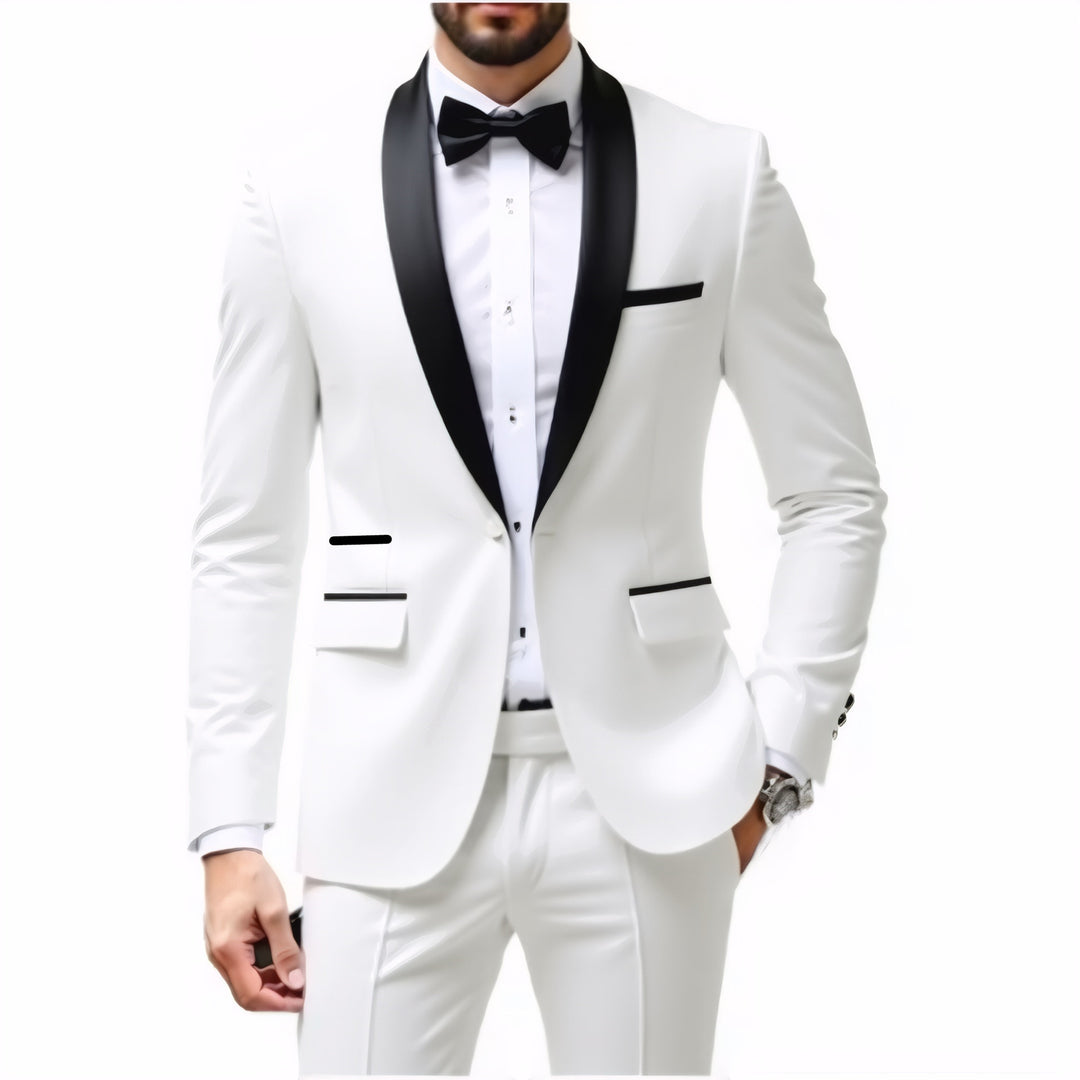 Men's Slim Fit Tuxedo with Shawl Collar and One-Button Jacket Mune Fashion