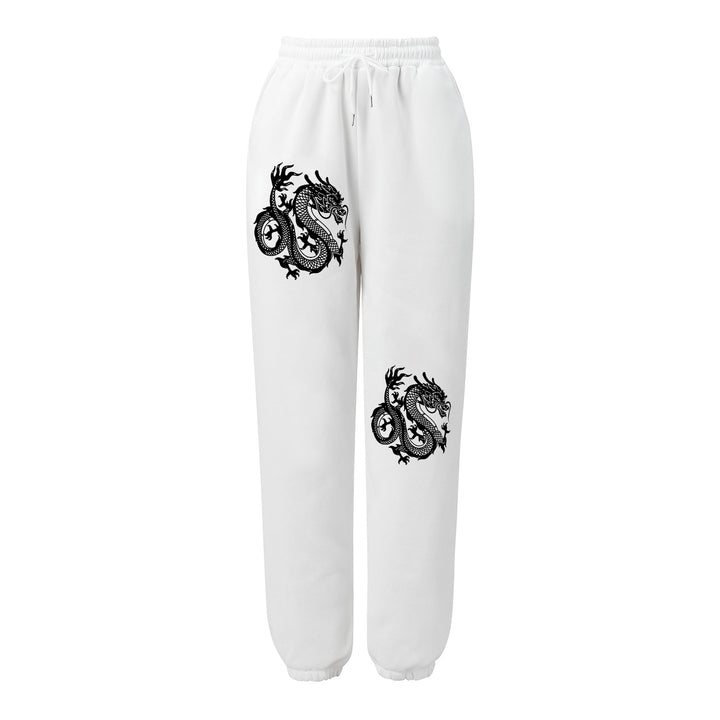 Women's high-waisted jogging pants with side statement print and elastic waistband Mune Fashion