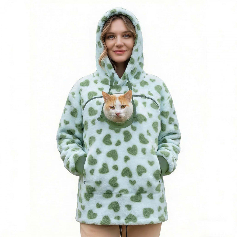 Women’s hoodie with integrated cat cave and extra soft fleece Mune Fashion