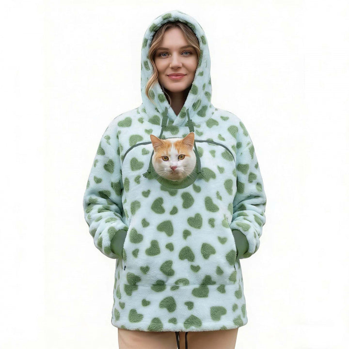 Women’s hoodie with integrated cat cave and extra soft fleece Mune Fashion