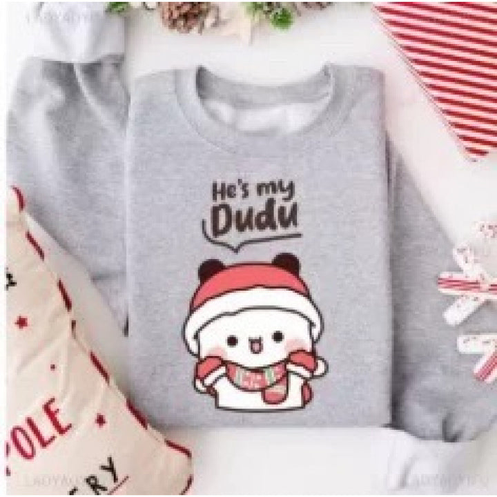 Unisex nan cozy cotton sweatshirt with cute bear print and round neck Mune Fashion