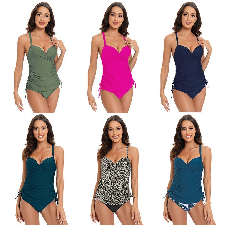 Damen Tankini-Set mit elegantem Wickeldesign und raffinierter Rüsche Echo Archiv