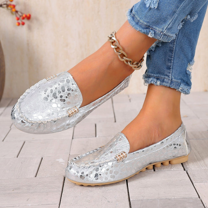 Women's nan light moccasins with textured imitation leather look, padded comfort insole and slip-resistant rubber sole Mune Fashion