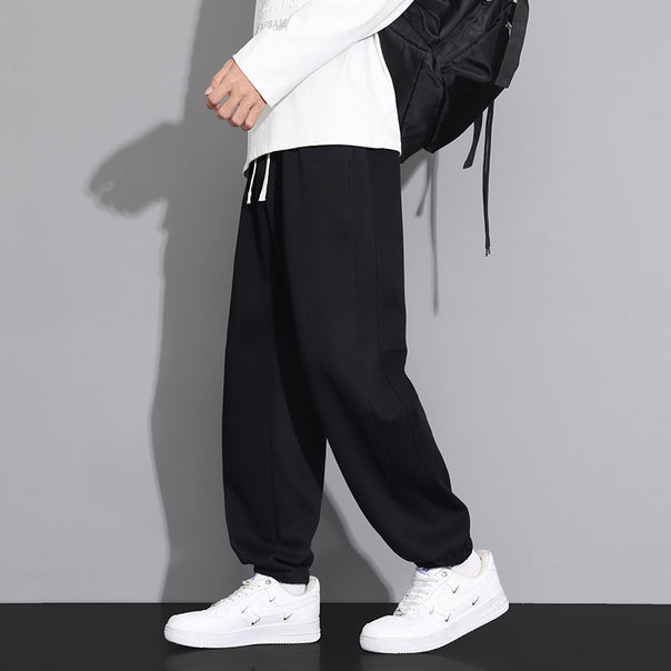 Men's fashionable casual pants with elastic waistband